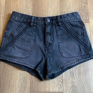Free People Women’s Black Jean Shorts Mid Rise 27